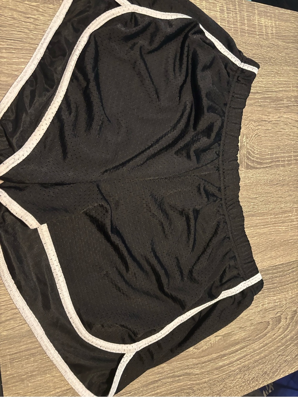 Black Athletic Running Shorts with White Trim - Women